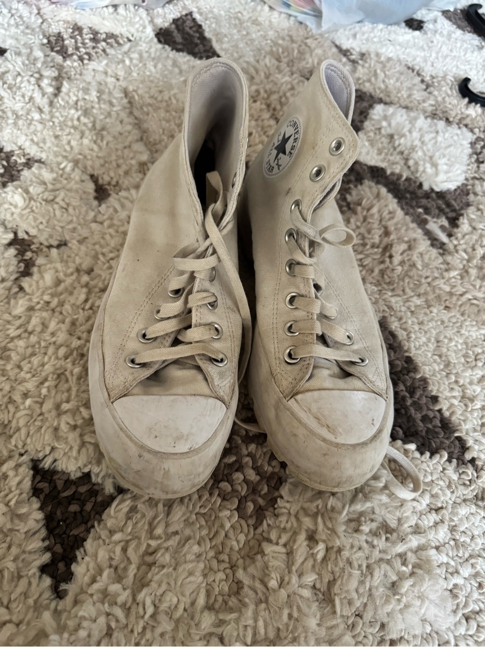 Converse High Top Platform Sneakers - Off-White